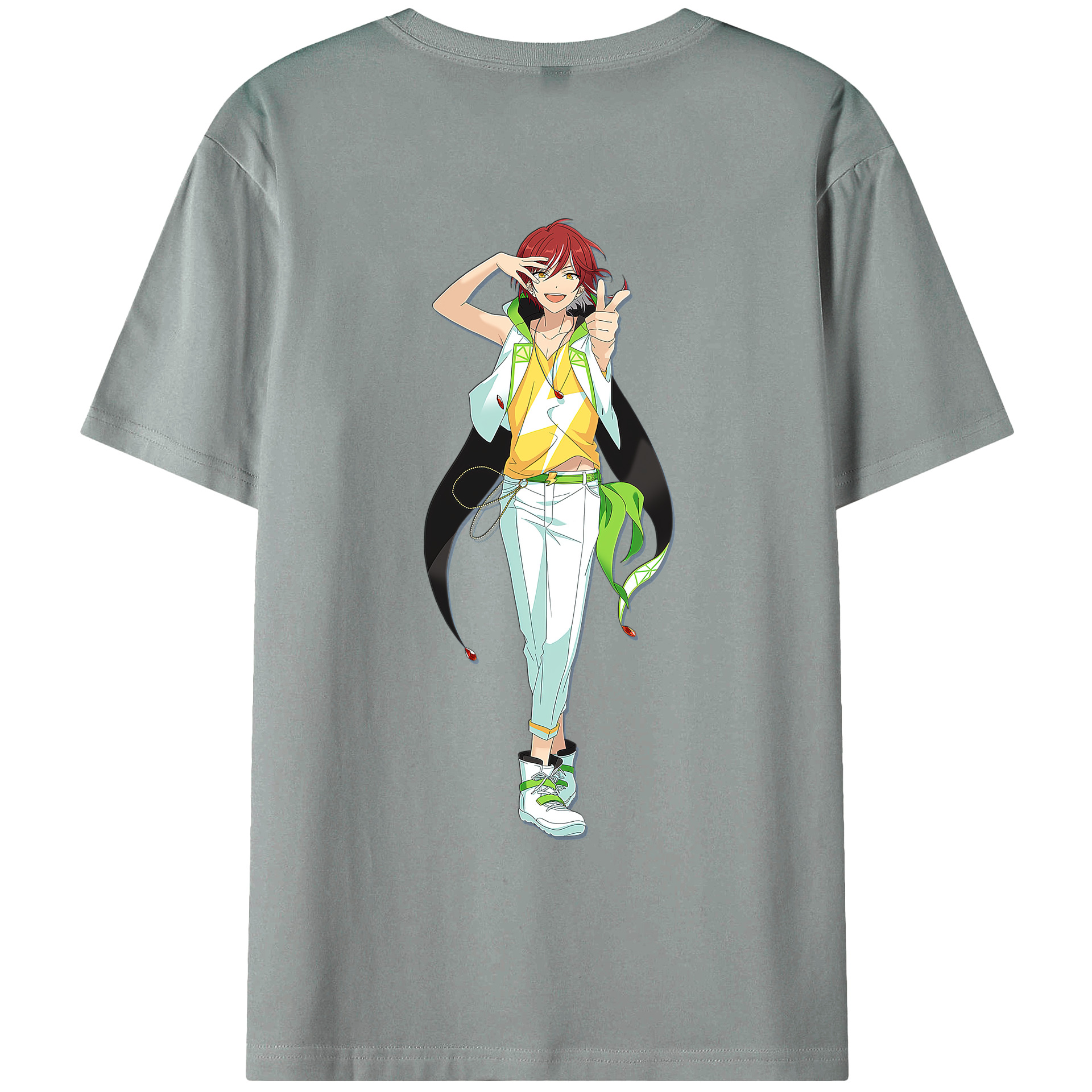 （画像用） あんさんぶるスターズ! Ensemble Stars 綿100％ メンズ半袖Tシャツ（バックプリント） 通気性